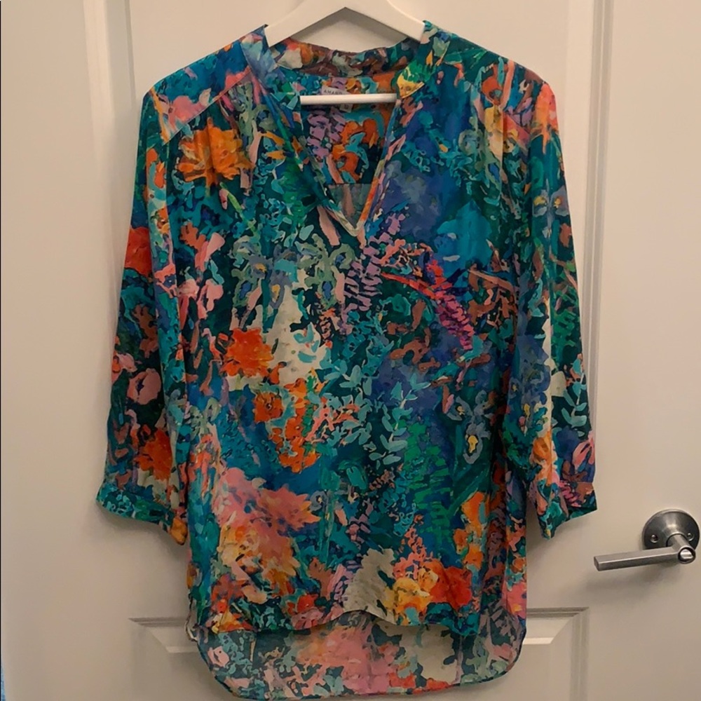 Amanda Uprichard silk colorful blouse